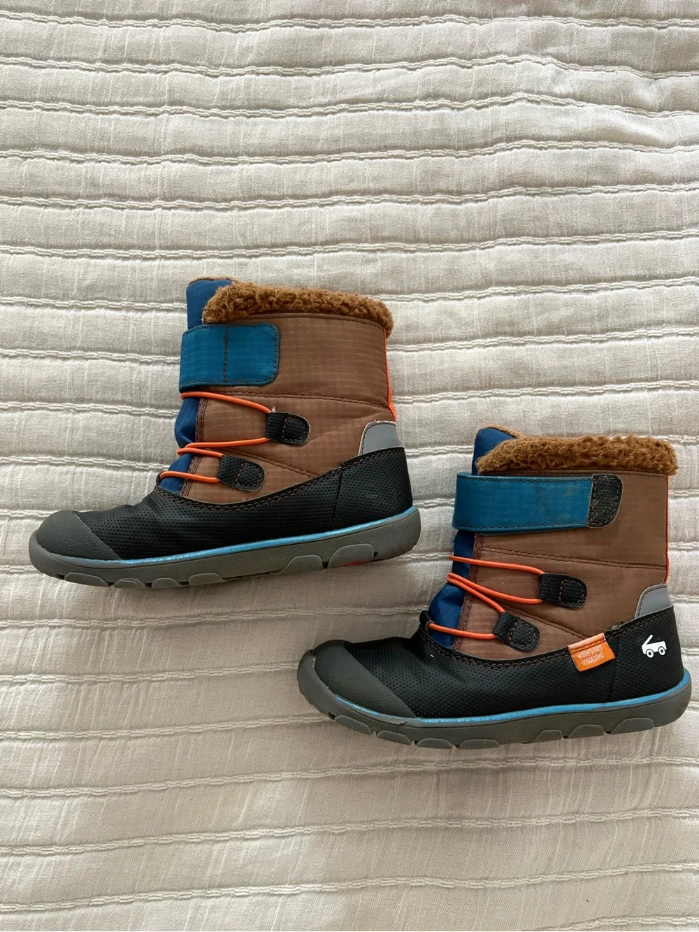 See Kai Run Waterproof Insulated Snow Boots Brown Blue Size Little Kid 13